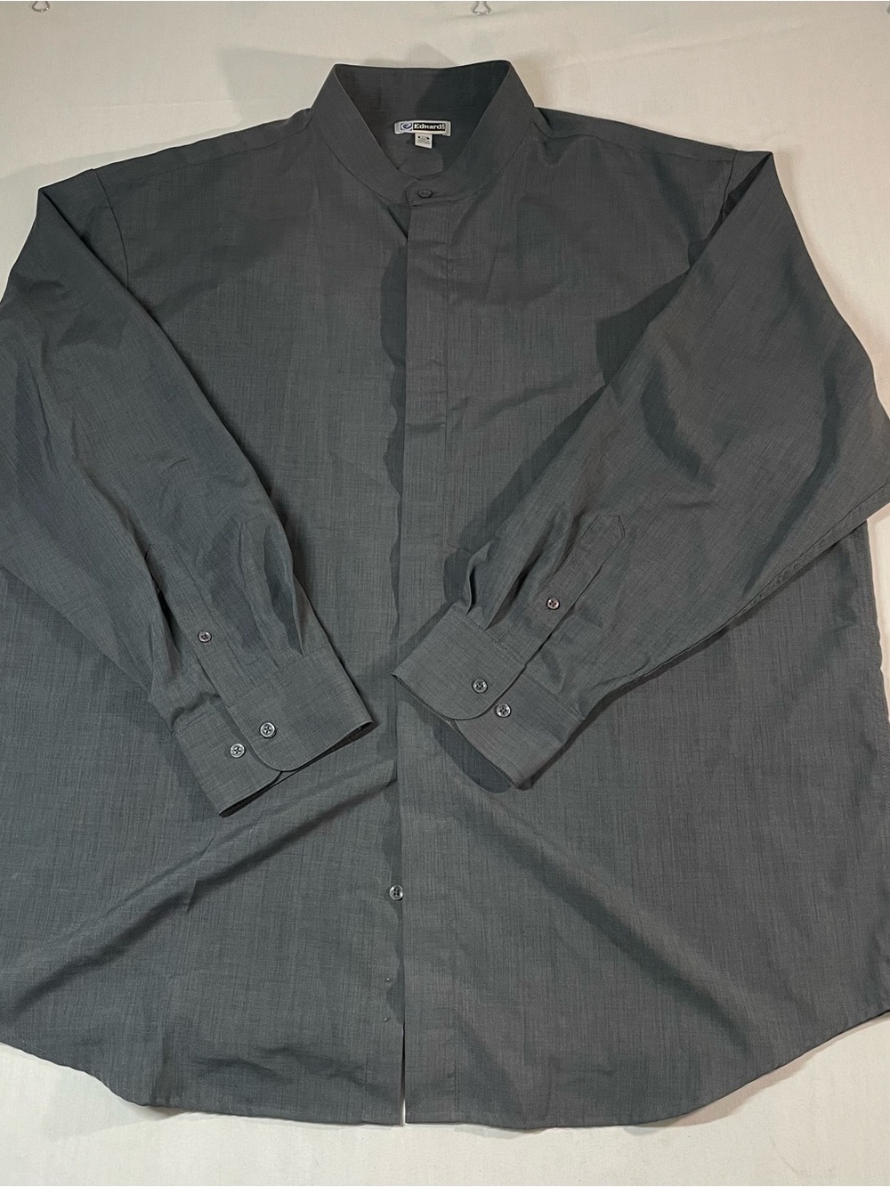 Men's Charcoal Mandarin Collar Dress Shirt